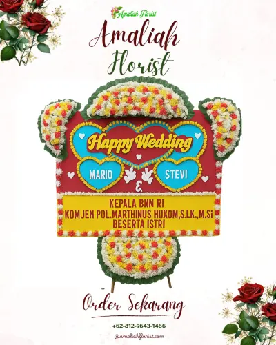 Karangan Papan Bunga Pernikahan di The Sultan Convention Center Palembang